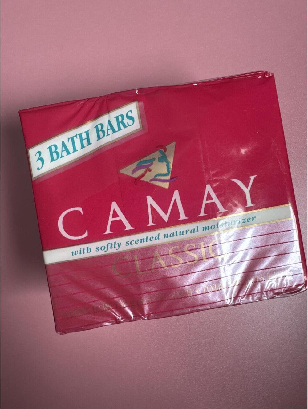 Vintage 1999 Camay Classic Soap 3 Bath Bars Pink Floral Sealed USA
